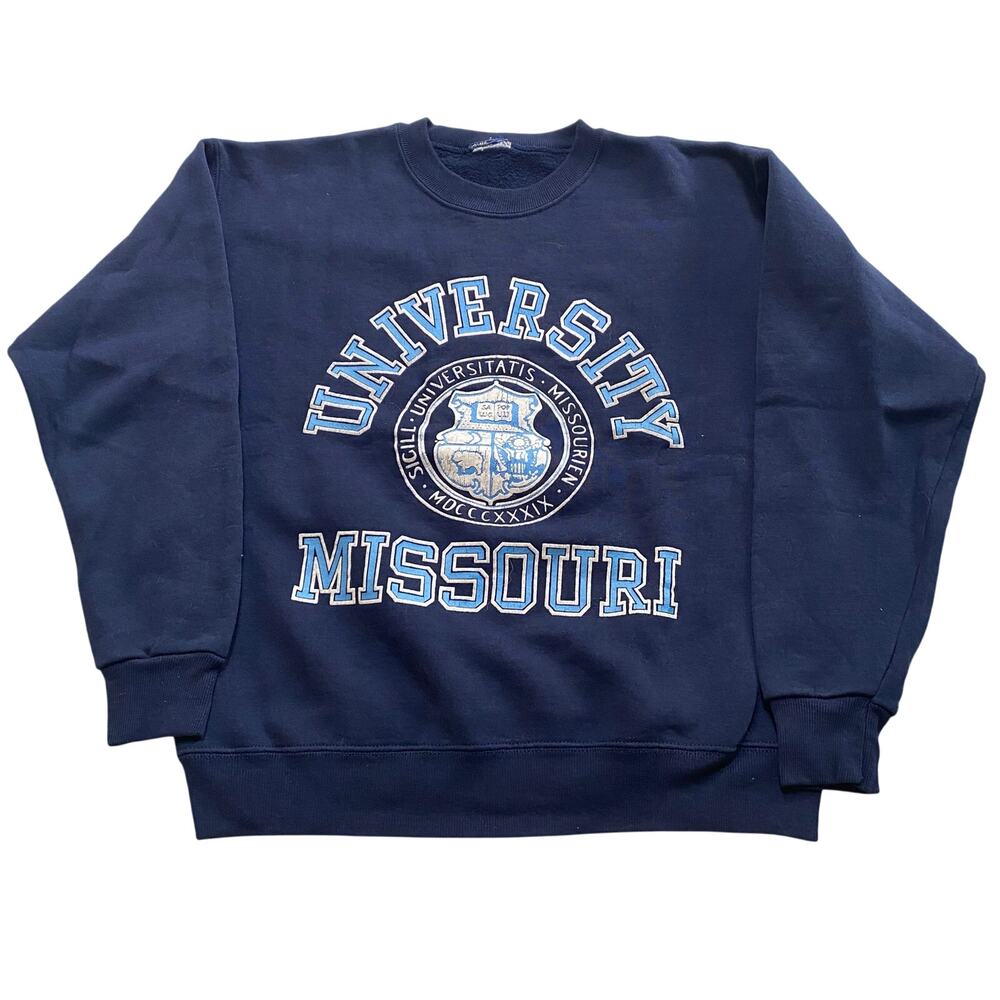 Vintage 90s University of Missouri College Seal Puff Print Sweatshirt Size Large